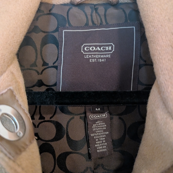 Coach Women's Wool Trench Coat Size Medium - Picture 3 of 8